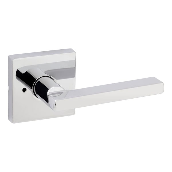 Halifax Lever with Square Rose Privacy Door Lock with 6AL Latch and RCS Strike Bright Chrome Finish